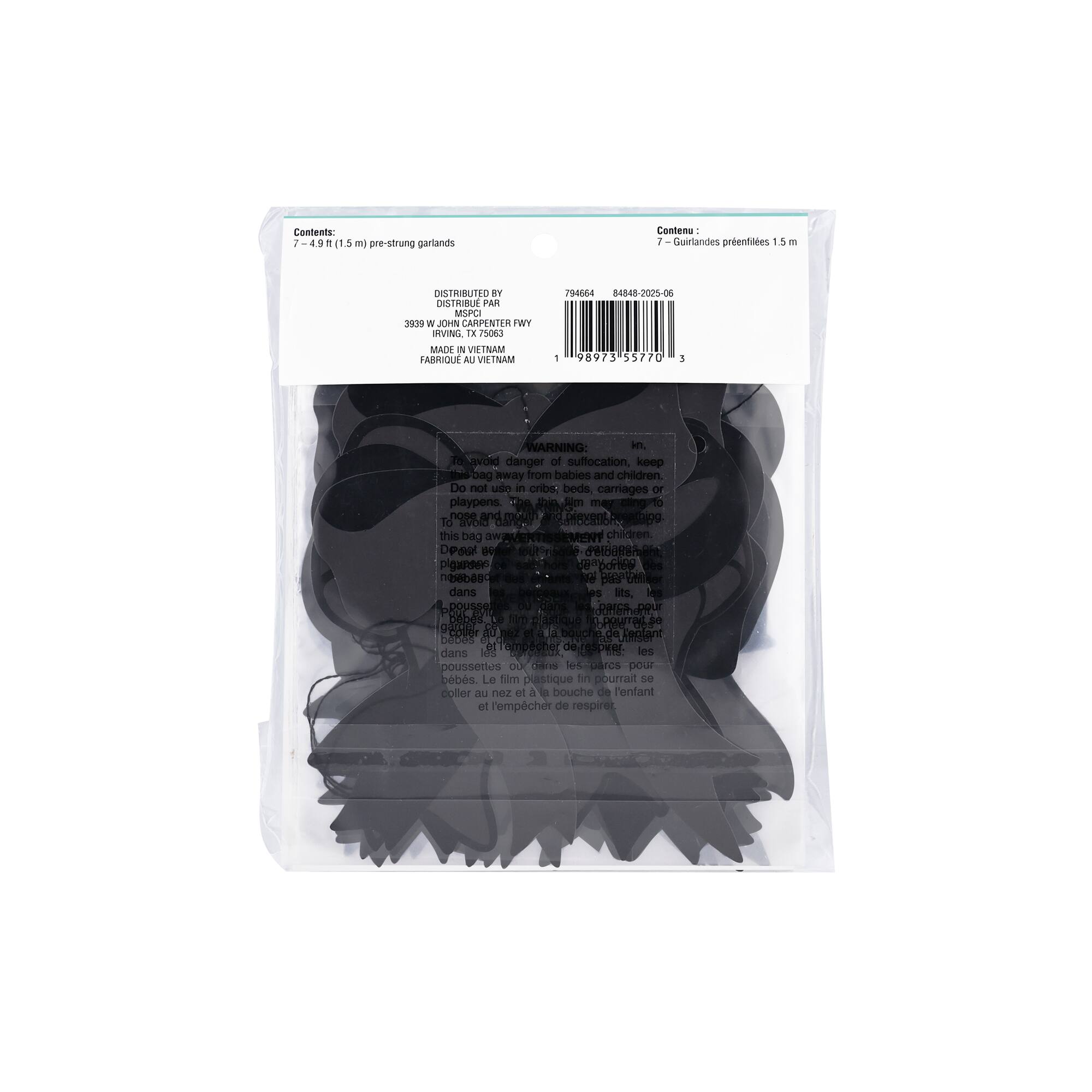 5ft. Black Bow Garland Backdrop by Celebrate It™